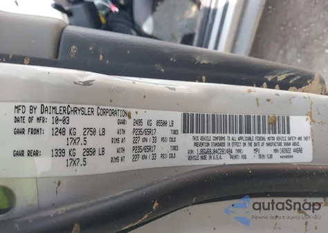 2004 Jeep Grand Cherokee Overland from USA, damaged, VIN 1J8GW68J04C281484